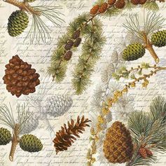 SERVIETTE MOTIF POMME DE PIN