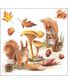 SERVIETTE ECUREUIL ET CHAMPIGNONS