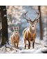 SERVIETTE CERFS DANS LA NEIGE