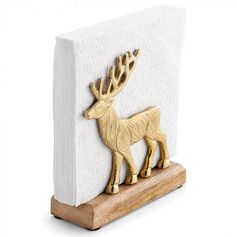 PORTE SERVIETTE CERF DORE