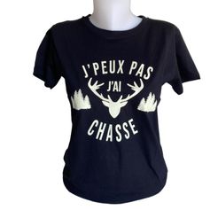 TSHIRT FEMME JPEUX PAS CHASSE NOIR