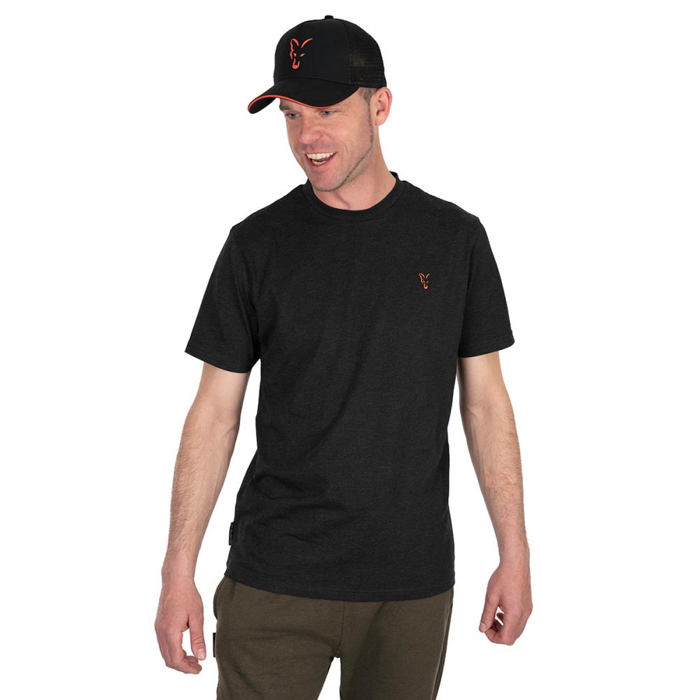 T-SHIRT NOIR ORANGE
