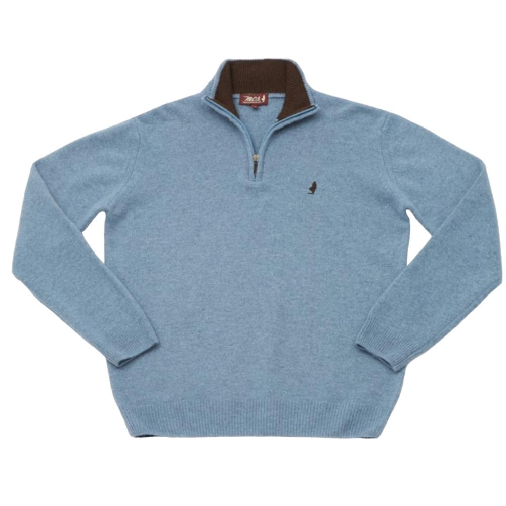 PULL ZIPPE LAMBSWOOL BLEU DENIM