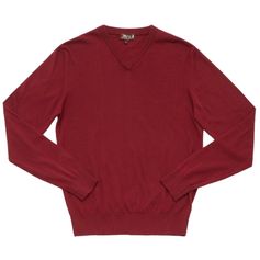 PULL COL V CACHEMIRE ROUGE BORDEAUX