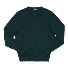 PULL COL V CACHEMIRE VERT SAPIN