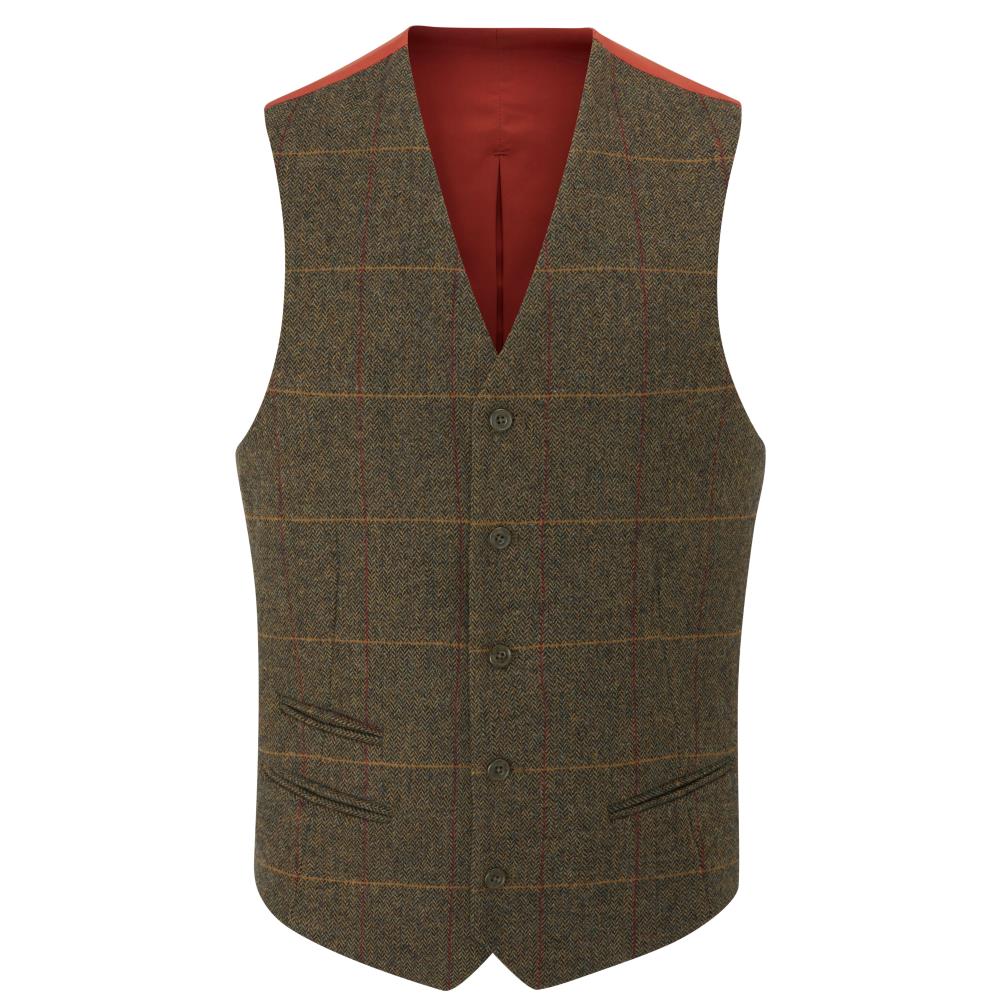 GILET TWEED COMBROOK LINED TEAK