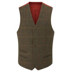 GILET TWEED COMBROOK LINED TEAK