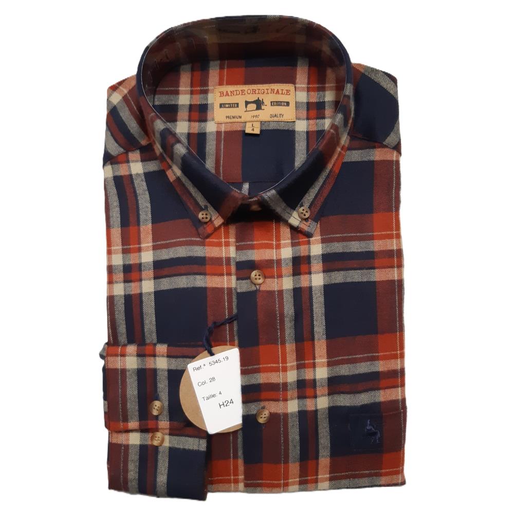 CHEMISE FLANNELLE MARINE ROUILLE