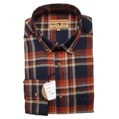 CHEMISE FLANNELLE MARINE ROUILLE