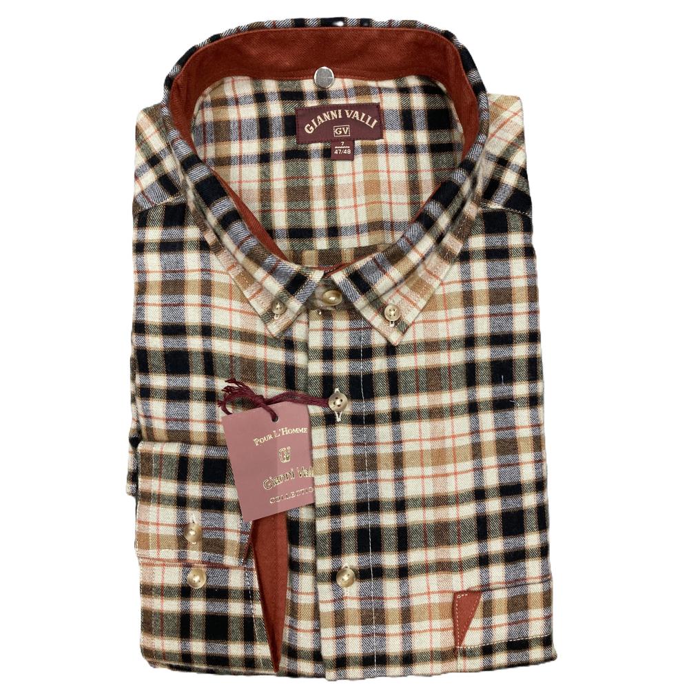 CHEMISE FLANNELLE NOIR ORANGE