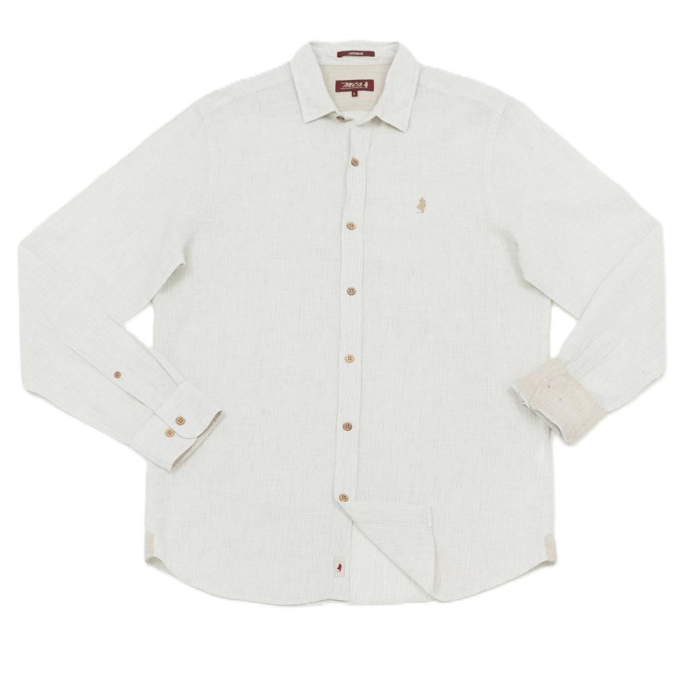 CHEMISE RAYURE LIN BEIGE