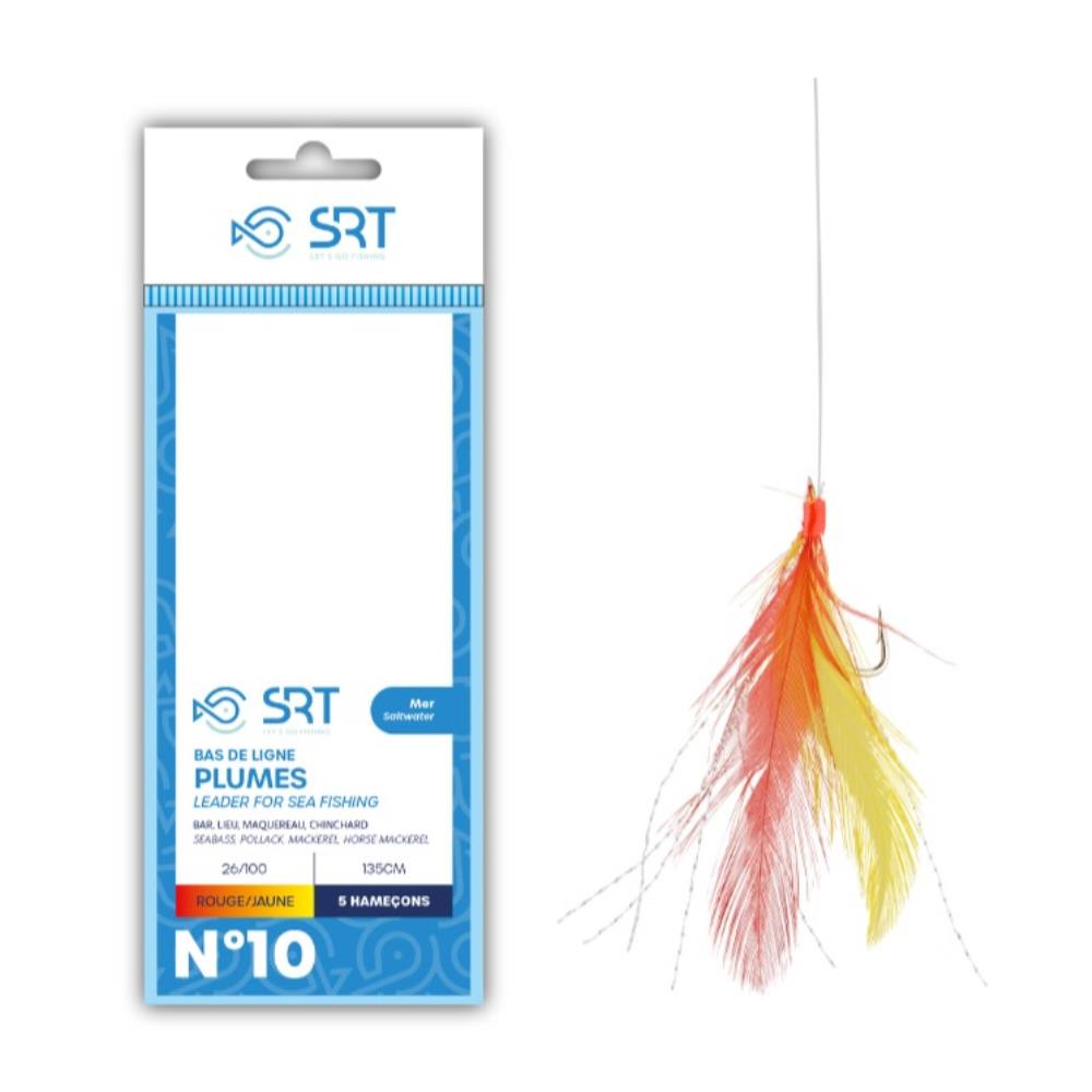 BAS DE LIGNE PLUMES ROUGE/JAUNE 5H