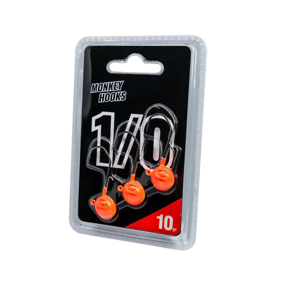 TETE PLOMBEE MONKEY HOOK ORANGE 1/0