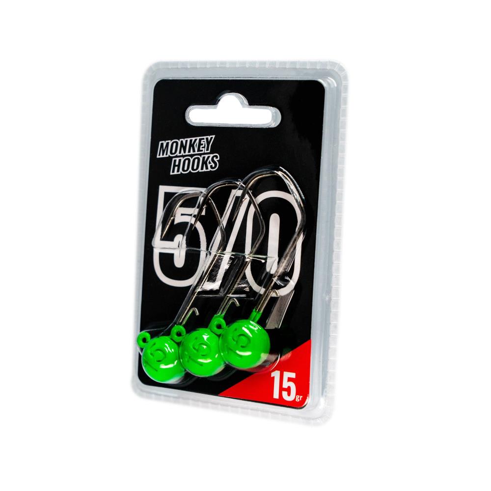 TETE PLOMBEE MONKEY HOOK VERTE 5/0 