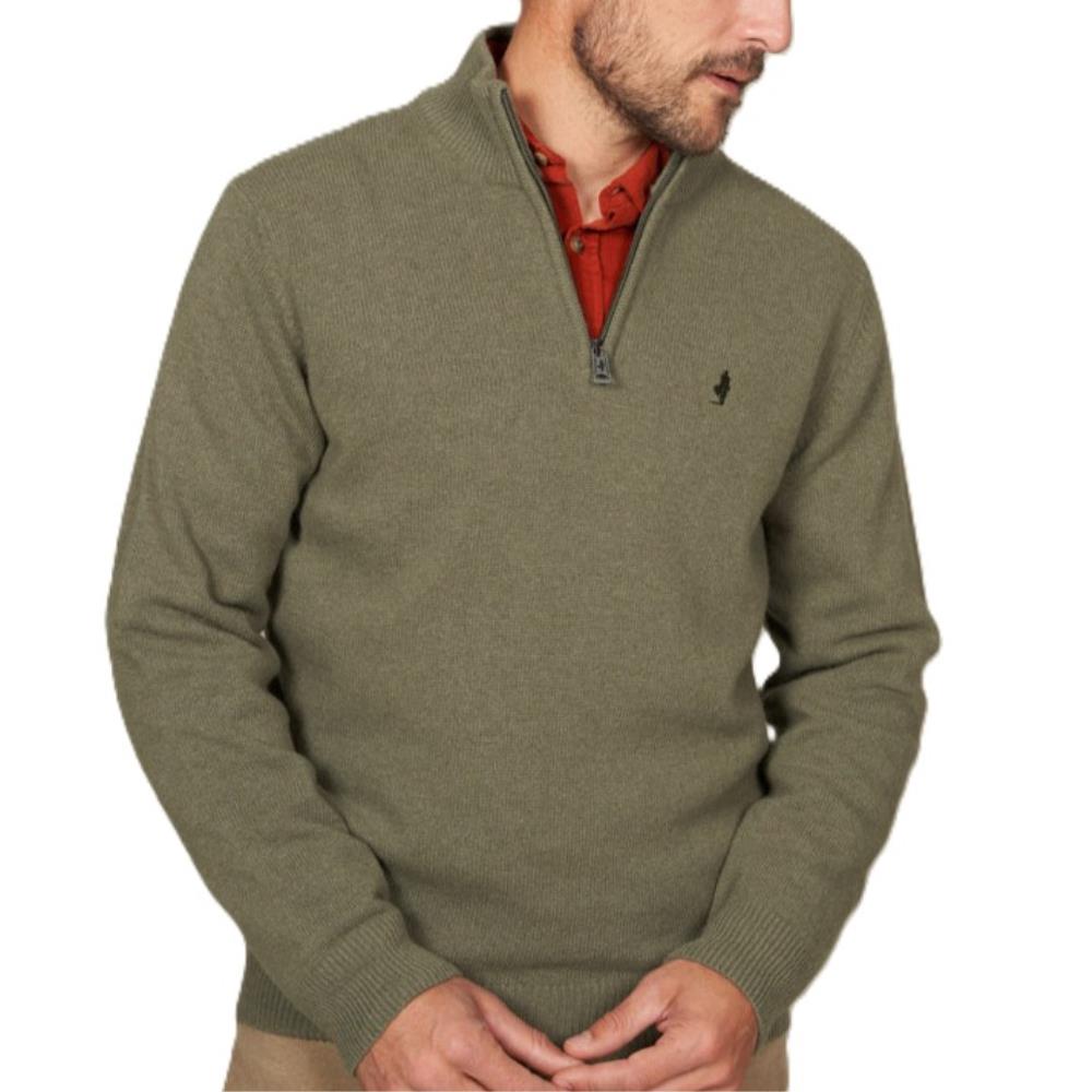 PULL ZIPPE LAMBSWOOL KAKI CLAIR