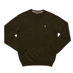 PULL COL V LAMBSWOOL KAKI