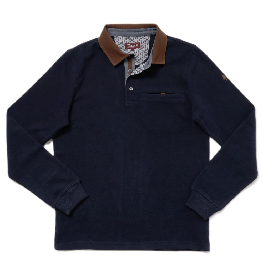 POLO MANCHES LONGUES BLEU MARINE