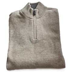 PULL COL ZIPPE ECRU CHINE