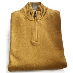 PULL COL ZIPPE MOUTARDE CHINE