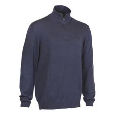 PULL WEEKEND COL ZIPPE BLEU