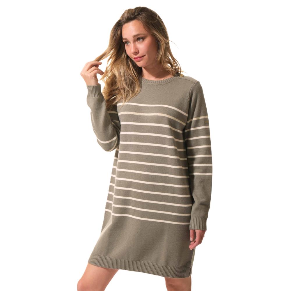 ROBE REHANE MARINE ECRU