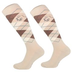 CHAUSSETTES DESIGN KARO BEIGES