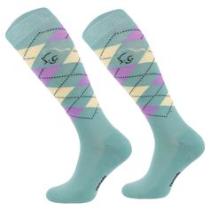 CHAUSSETTES BICOLORE KARO TURQUOISE