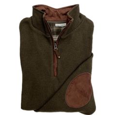 SWEAT COL ZIP COUDIERE KAKI FONCE