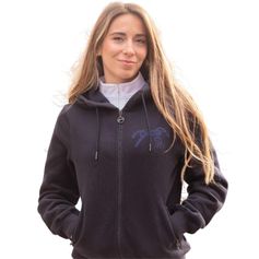 SWEAT FEMME FLUORE MARINE