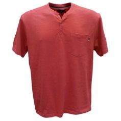 TEE SHIRT TIBO COL TUNISIEN CERISE