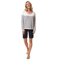 PULL FEMME BLANCHE BLANC MARINE