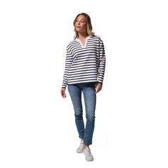 PULL FEMME MATILDA BLANC MARINE