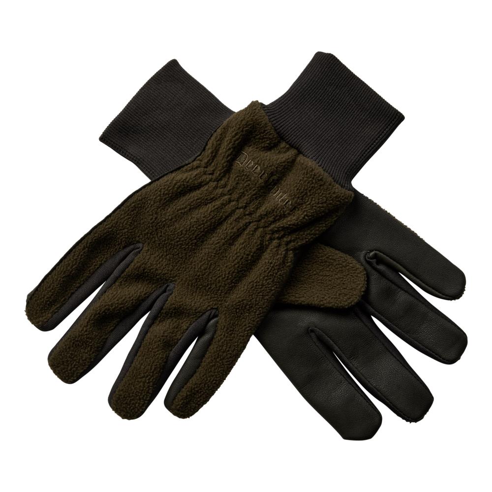 GANTS POLAIRE CUIR KAKI