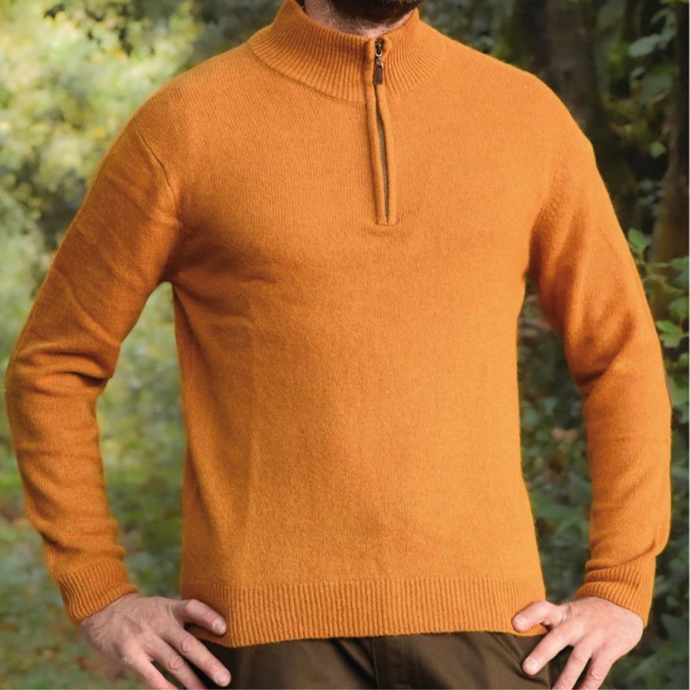 PULL COL ZIP SHELBY MOUTARDE