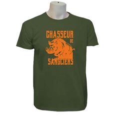 TEE SHIRT CHASSEUR DE SANGLIER KAKI