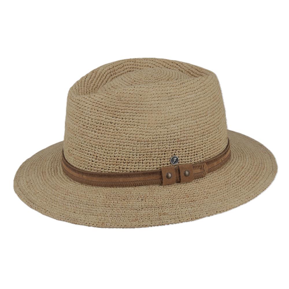 CHAPEAU RAPHIA GALON CUIR