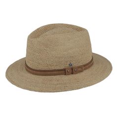 CHAPEAU RAPHIA GALON CUIR