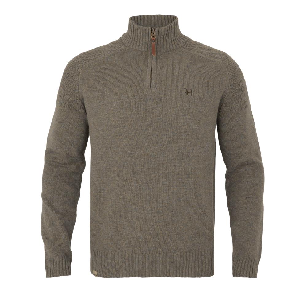 PULL VINCENT DEMI ZIP DARK SAND