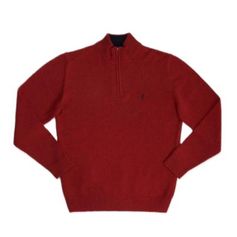 PULL ZIPPE LAMBSWOOL ROUGE BRULE