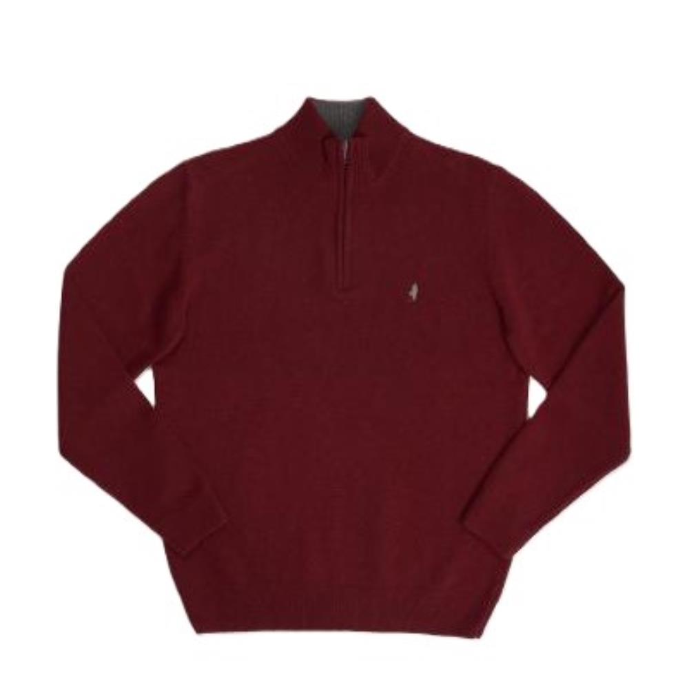 PULL ZIPPE LAMBSWOOL LIT DE VIN