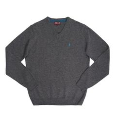 PULL COL V LAMBSWOOL GRIS
