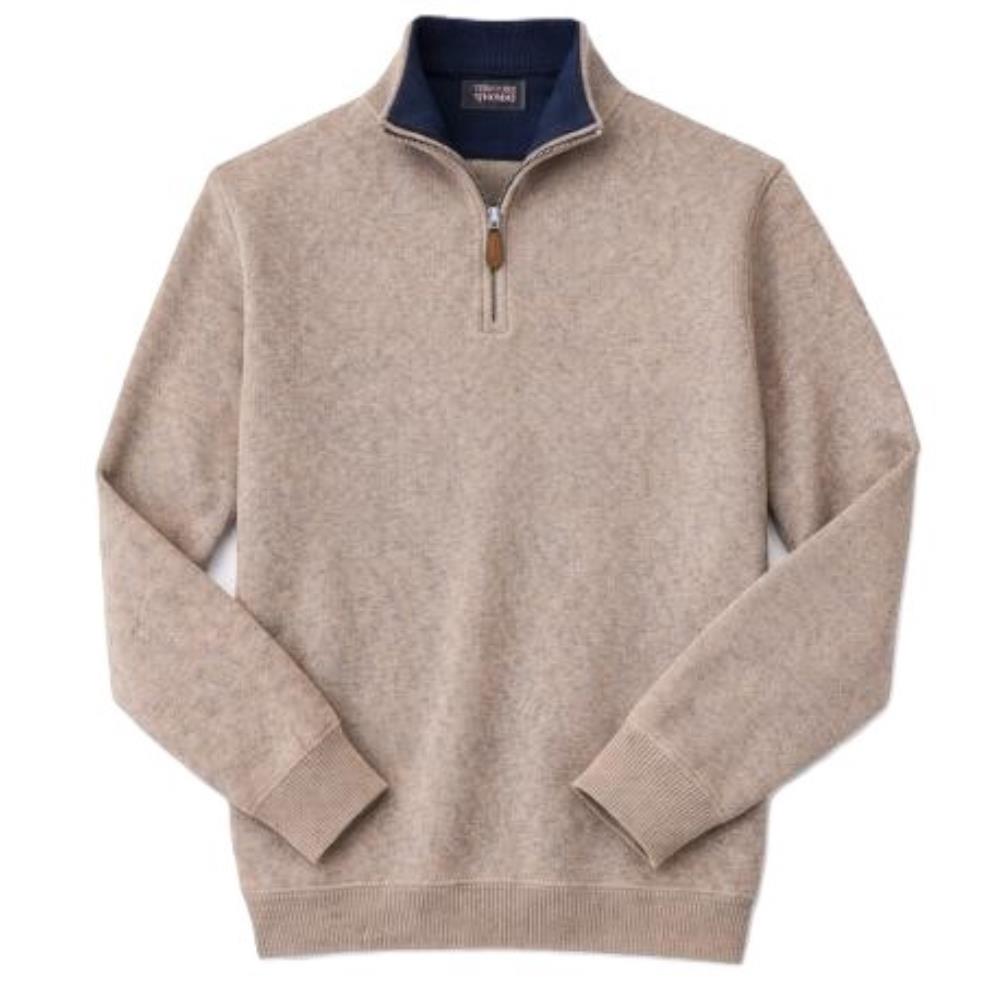 PULL COL ZIP LAINE BEIGE