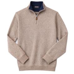 PULL COL ZIP LAINE BEIGE