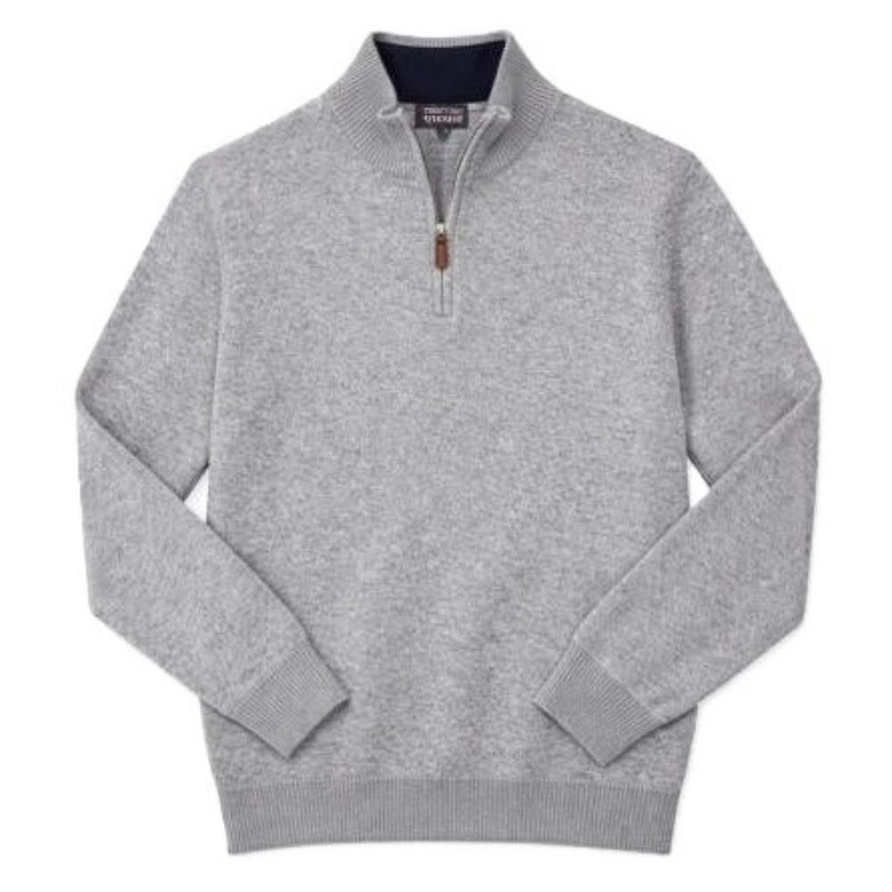 PULL COL ZIP LAINE GRIS CLAIR