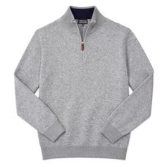 PULL COL ZIP LAINE GRIS CLAIR