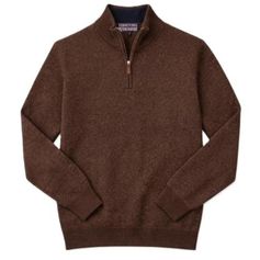 PULL COL ZIP LAINE CHOCOLAT