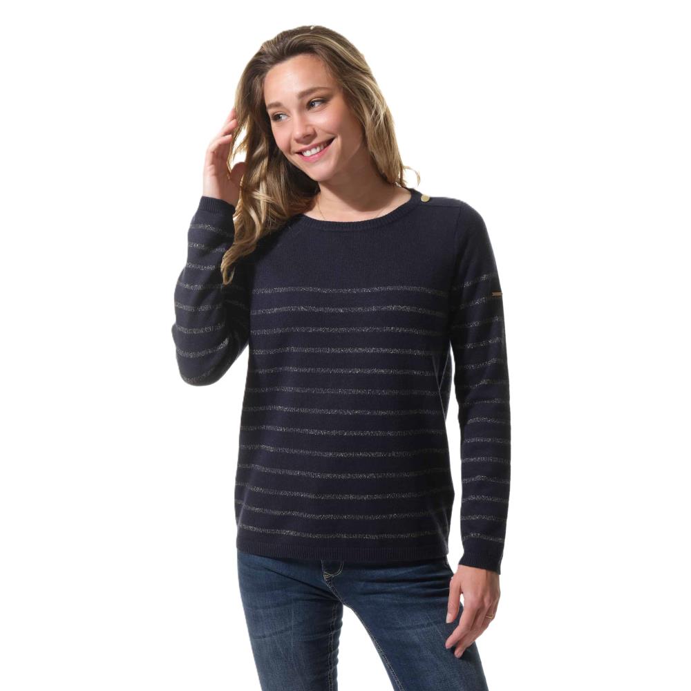 PULL FEMME MOSALINE MARINE DORE