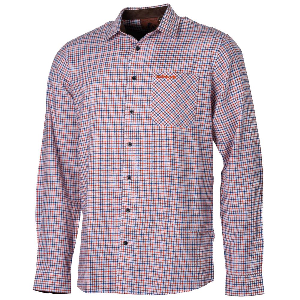 CHEMISE COTON CARREAUX ORANGE