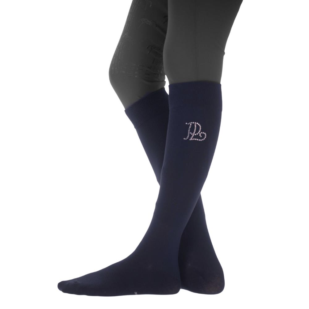 CHAUSSETTES DE LUXE STRASS MARINE/S