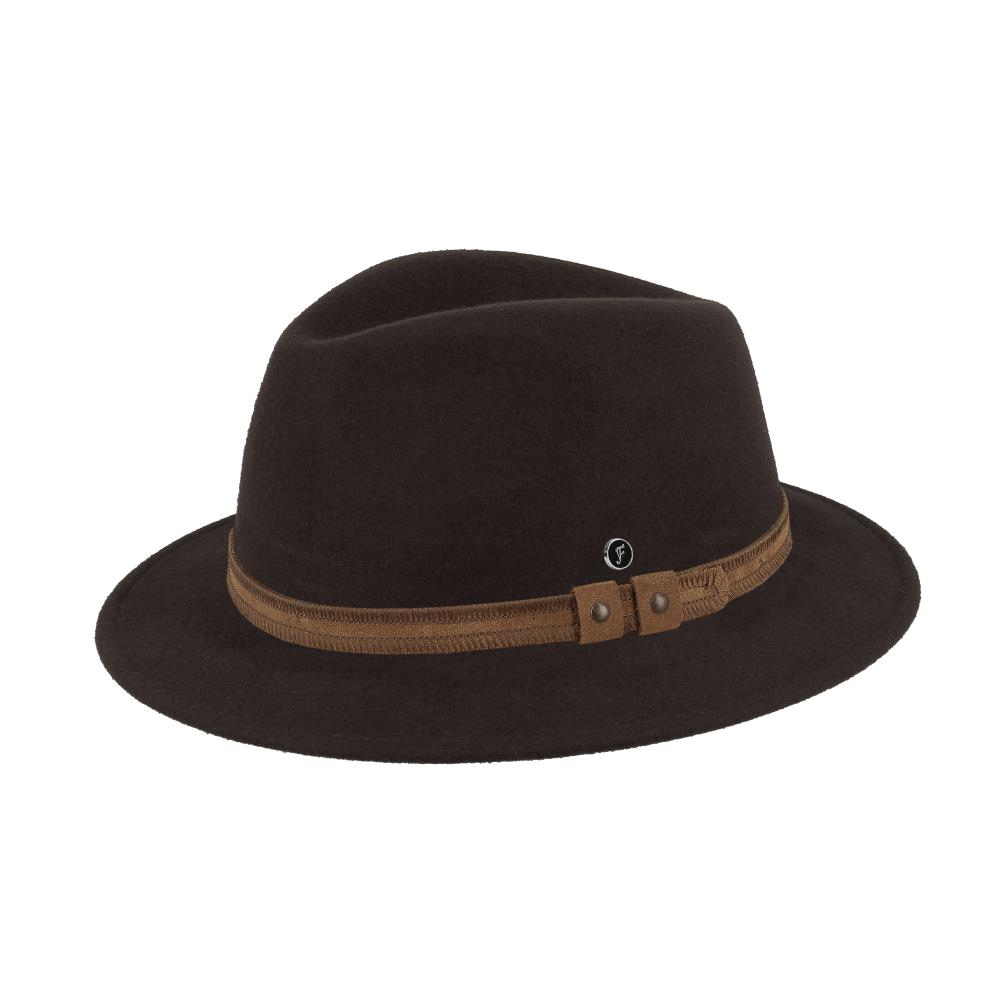 CHAPEAU LAINE MARRON GALON CAMEL